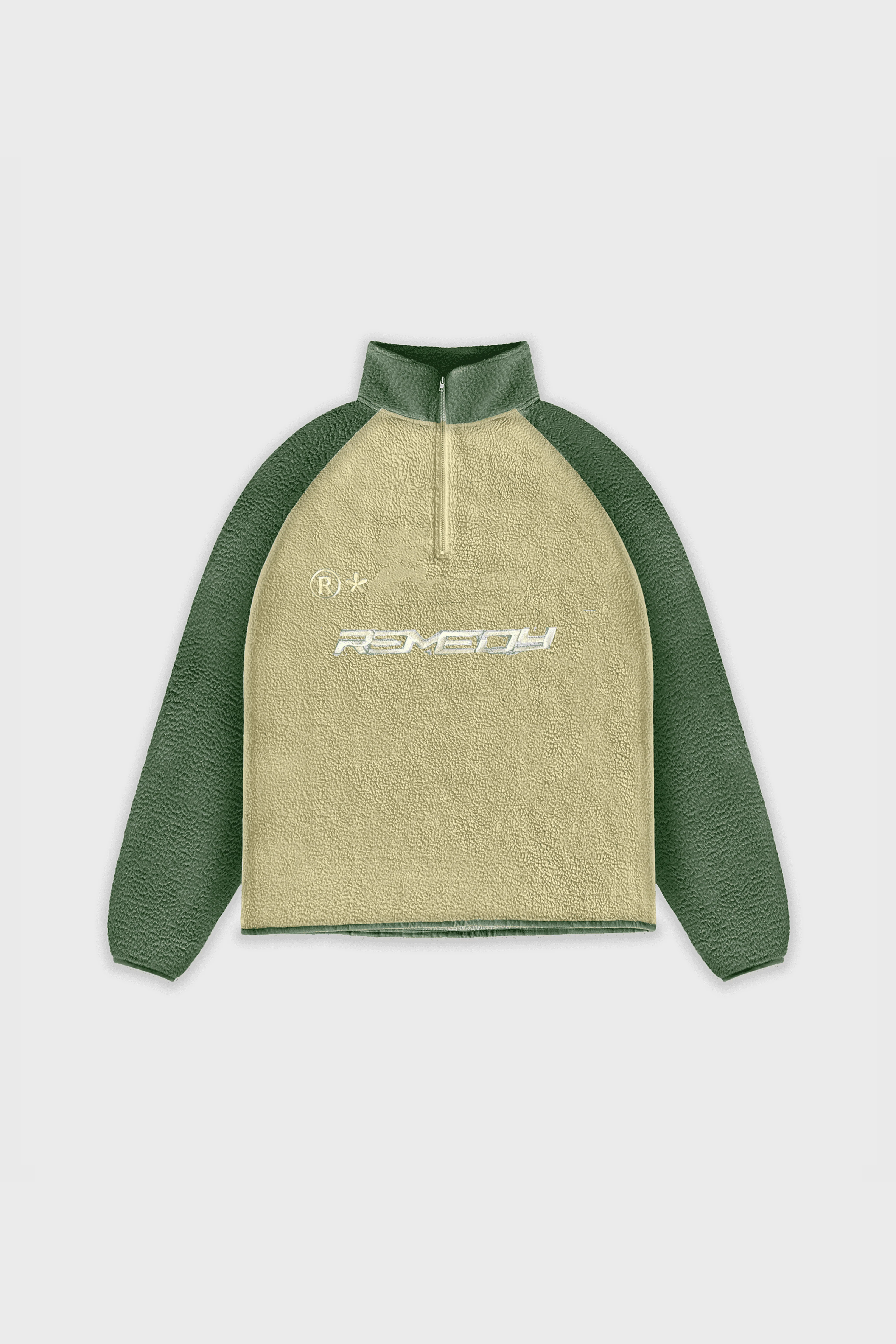 Khaki 2 Tone Sherpa 1/4 Zip